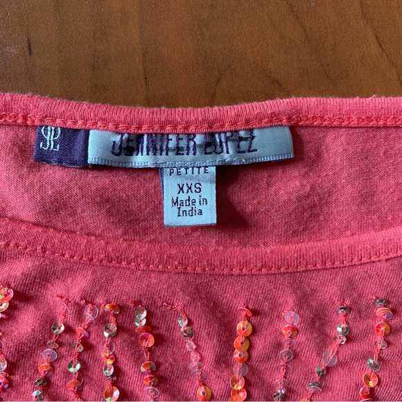 Jennifer Lopez Petite XXS Pink Sequinned Top - Picture 6 of 9